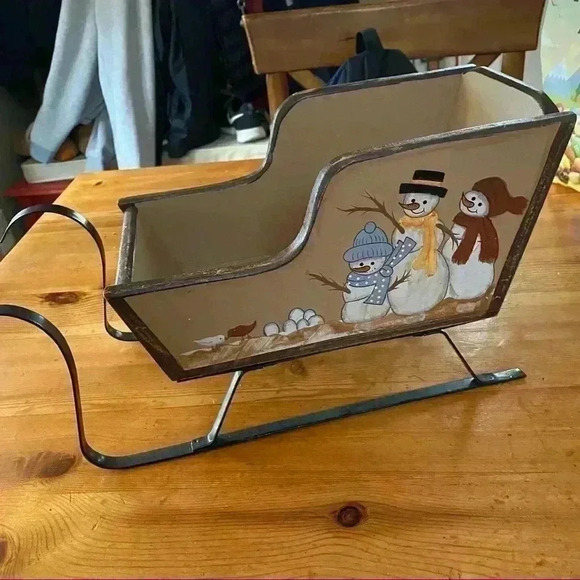 Christmas sled with snowmen - Picture 8 of 10